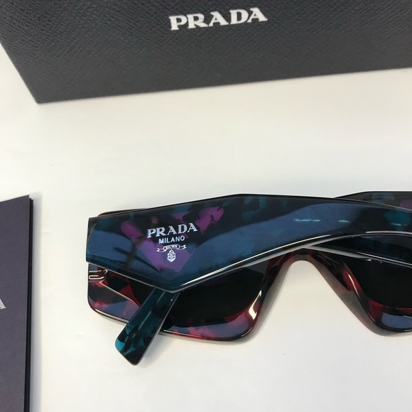 New Authentic Prada Dark Gray Irregular Ladies Sunglasses PR 15YS 09Z5S0 51 - Picture 12 of 14